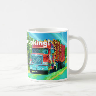 Big Rig Red Cargo Lastbil för barn och Truckers Kaffemugg
