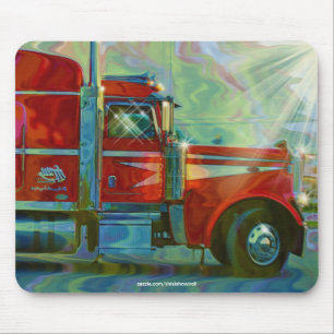 Big Rig Red Cargo Lastbil för barn och Truckers Musmatta