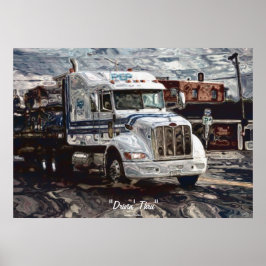Big Rig White Freight Lastbil-Poster, bilprovning Poster