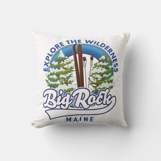Big Rock Maine skidagbok Foto Print Kudde (Framsida)
