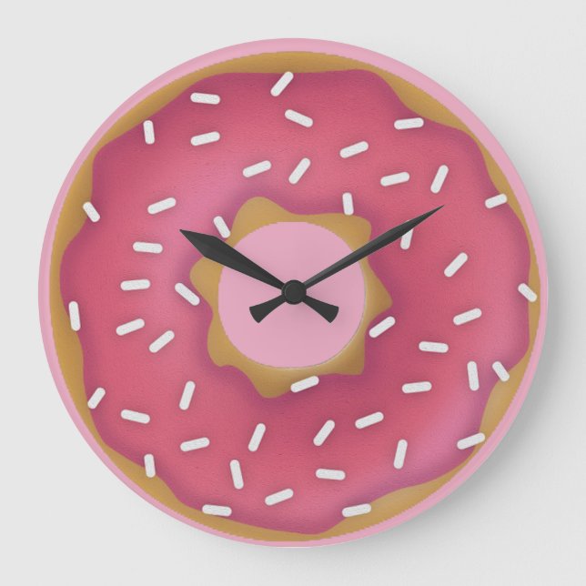 Big Rosa Donut Stor Klocka (Framsida)