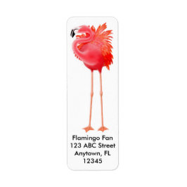 Big Rosa Flamingo-etikett Returadress Etikett