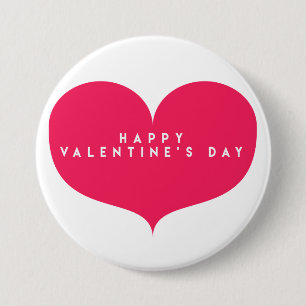 Big Rosa Heart - Glad Alla hjärtans dag-knapp Knapp