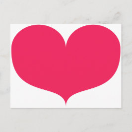 Big Rosa Heart Valentine Day Postcard Helg Vykort