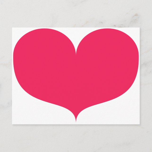 Big Rosa Heart Valentine Day Postcard Helg Vykort (Framsida)