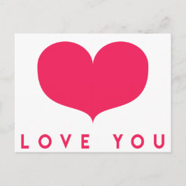 Big Rosa Heart Valentine Day Postcard Helg Vykort