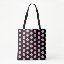 Big Rosa Polka dots på Black