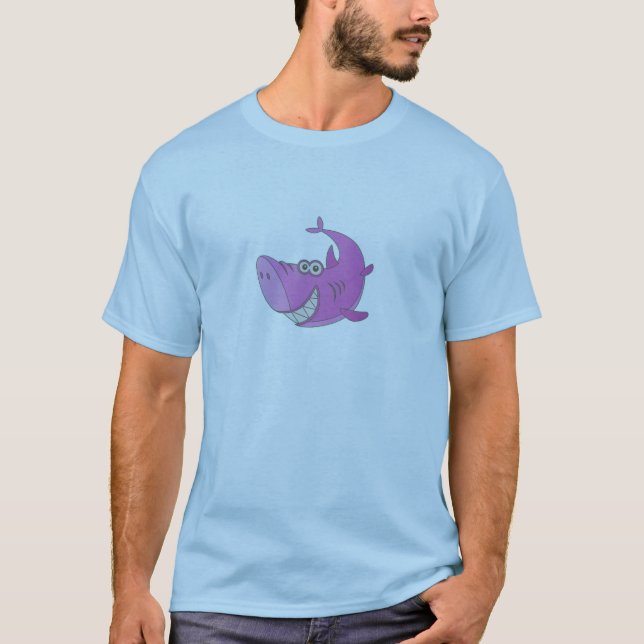 Big Rosa Tecknad Shark Tee (Framsida)