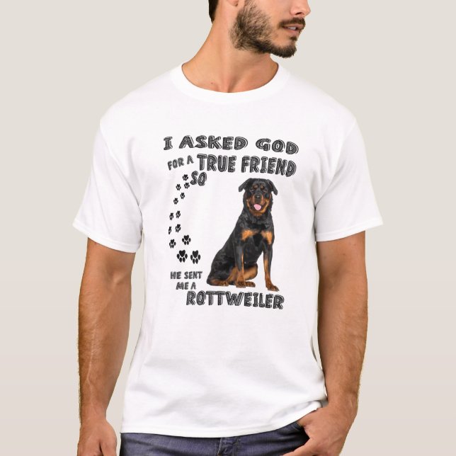 Big Rottweiler som säger Mamma, Rottie Pappa Costu T Shirt (Framsida)