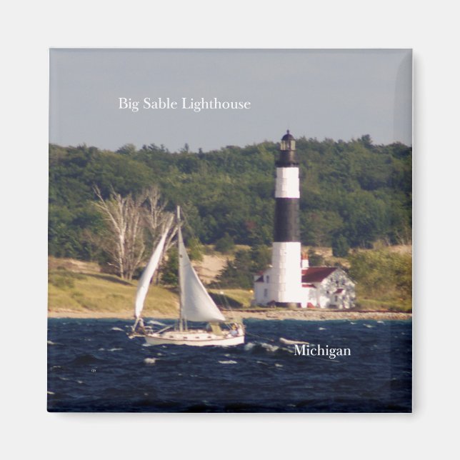 Big Sable-fyr och båtmagnet Magnet (Framsidan)