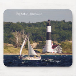 Big Sable Lighthouse & Boat mousepad Musmatta