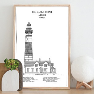Big Sable Point fyr - Michigan - BD Fototryck