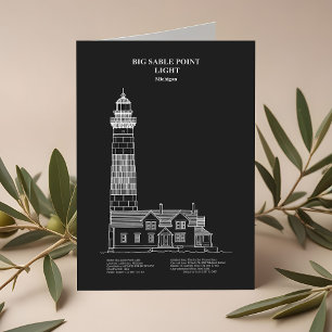 Big Sable Point fyr - Michigan – PD Tack Kort