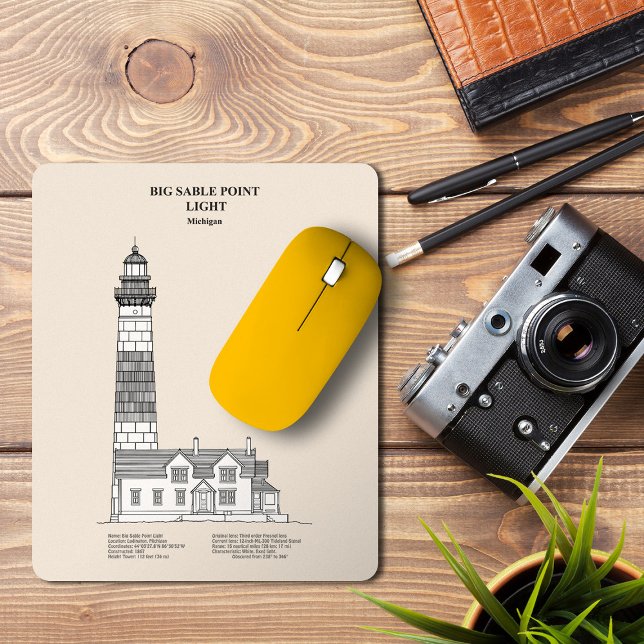 Big Sable Point fyr - Michigan - SBD Musmatta (Big Sable Point Lighthouse - Michigan - SBD. Mouse Pad)