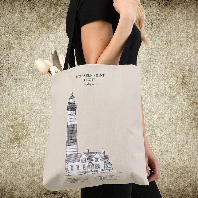 Big Sable Point fyr - Michigan - SBD Tygkasse (Big Sable Point Lighthouse - Michigan - SBD. Tote Bag)