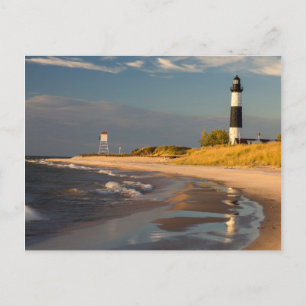 Big Sable Point fyr på Lake Michigan 2 Vykort