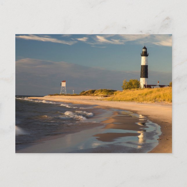Big Sable Point fyr på Lake Michigan 2 Vykort (Framsida)