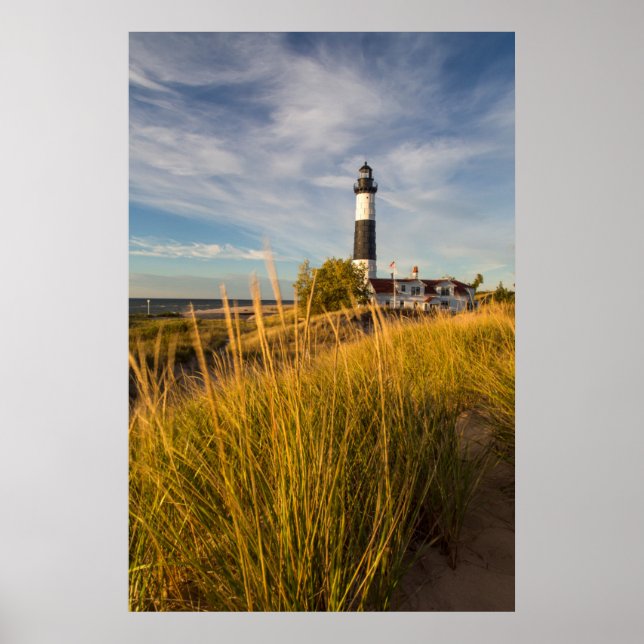 Big Sable Point fyr på Lake Michigan Poster (Framsidan)
