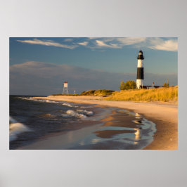 Big Sable Point Fyren Vid Lake Michigan 2 Poster