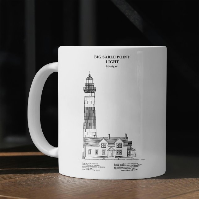 Big Sable Point Lighthouse - Michigan - BD Kaffemugg (Skapare uppladdad)