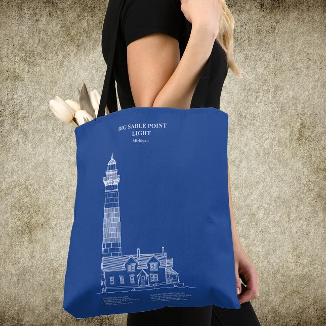 Big Sable Point Lighthouse - Michigan – e.Kr. Tygkasse (Big Sable Point Lighthouse - Michigan – AD. Tote Bag)
