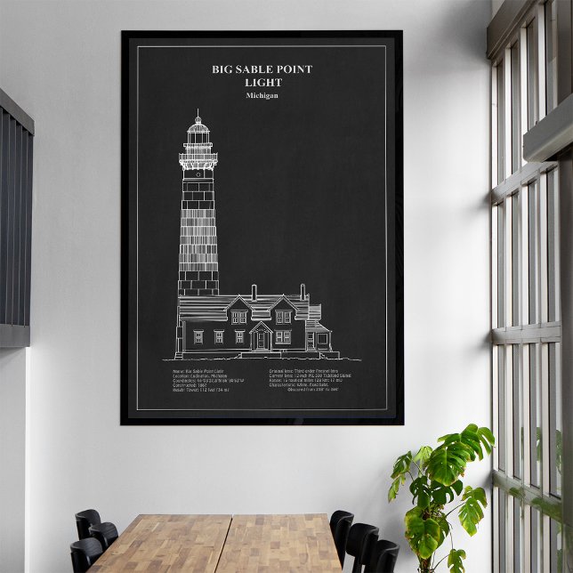 Big Sable Point Lighthouse - Michigan – PD Canvastryck (Big Sable Point Lighthouse - Michigan – PD. Canvas Print)