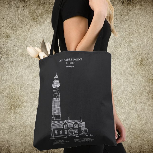 Big Sable Point Lighthouse - Michigan – PD Tygkasse (Big Sable Point Lighthouse - Michigan – PD. Tote Bag)