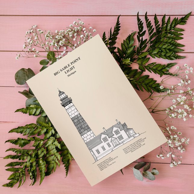 Big Sable Point Lighthouse - Michigan - SBD Vykort (Skapare uppladdad)