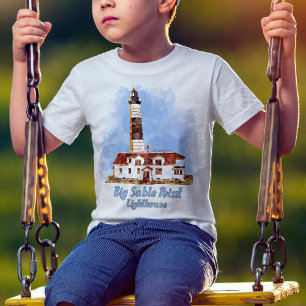 Big Sable Point Lighthouse Watercolor - Michigan T Shirt