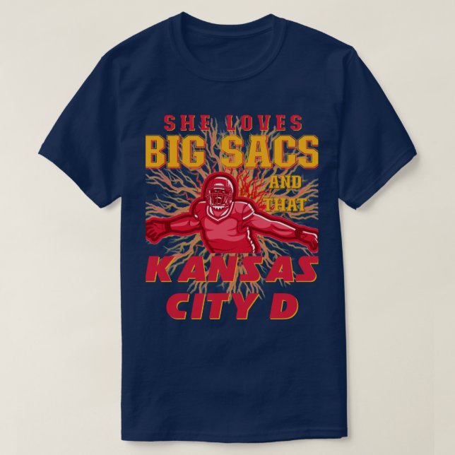 Big Sacs Defence Tailgating Kansas City Chiefs Re T Shirt (Design framsida)