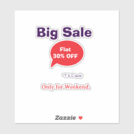 Big sale discount offer weekend company shop T&C Klistermärken