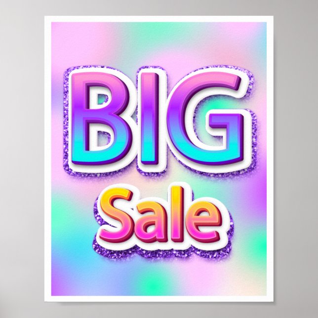Big Sale Rosa End of Season Holograph Glitter Poster (Framsidan)