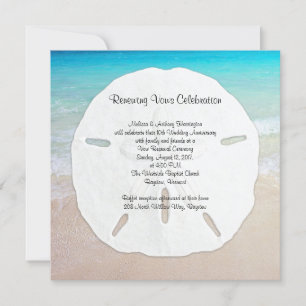 Big Sand Dollar Seaside Vow Renewal Inbjudningar