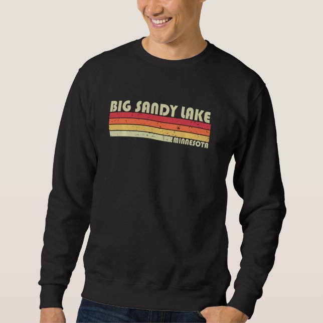 Big Sandy Sjö Minnesota Funny Fishing Camping Sum Lång Ärmad Tröja (Framsida)