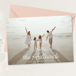 Big Script Ditt eget namn jul 5-foto Julkort