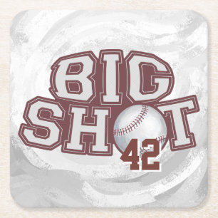 Big Shot Baseball Underlägg Papper Kvadrat