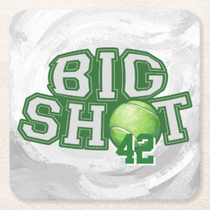 Big Shot Tennis Boll Underlägg Papper Kvadrat