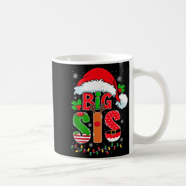 Big Sis Santa Hat New Big Sister Announcement Xmas Kaffemugg (Höger)