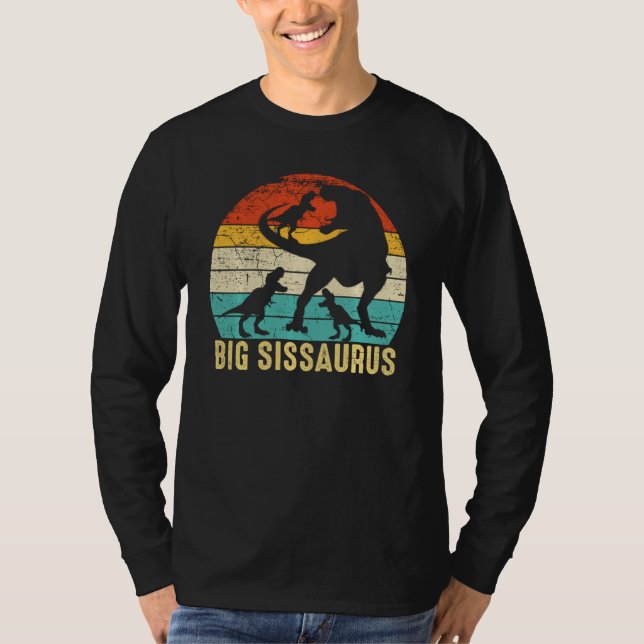 Big Sissaurus T Rex Big Sister Dinosaur Matching F Shirt (Framsida)