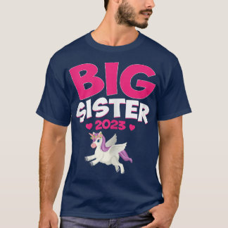Big Sister 2023 Syskon Baby annonser Unicorn T Shirt