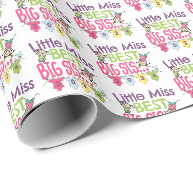 Big Sister 2024 - Little Miss Best Big Syrran Presentpapper (Rullad Hörn)