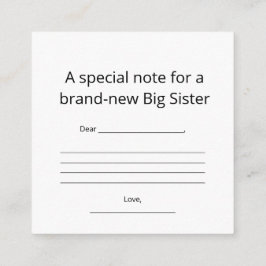 Big Sister Abstract Heart Enclosure Card  Tilläggskort