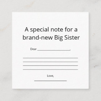 Big Sister Abstract Heart Enclosure Card  Tilläggskort