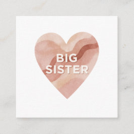 Big Sister Abstract Heart Enclosure Card  Tilläggskort
