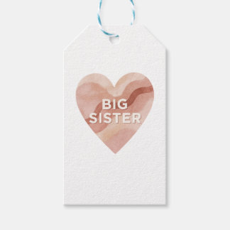 Big Sister Abstract Heart Gift Tag  Presentetikett