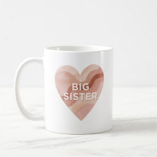Big Sister Abstract Heart Sticker – Sibling Gift Kaffemugg