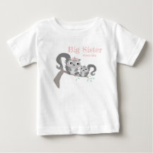 Big sister adjustable name with cute squirrels