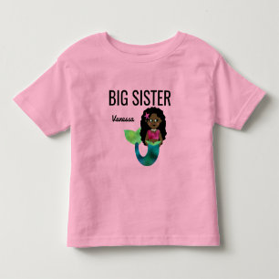 Big Sister African American Sjöjungfru Faux Foil G Tee Shirt