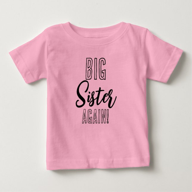 Big Sister AGAIN Syskon Matching T Shirt (Framsida)