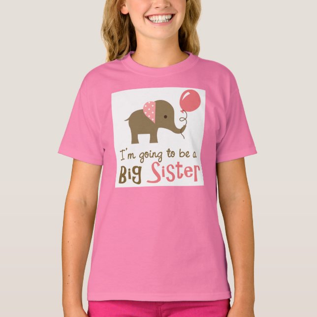 Big Sister att vara - Modet Elephant T Shirt (Framsida)